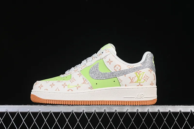 All categories Nk Air Force 1 Air Force series Nk Air Force 1 Low Air Force low-top Nike Air Force 1'07 Low LV joint Apple green silver hook Air Force 1 low-top casual sneakers DF0188-079